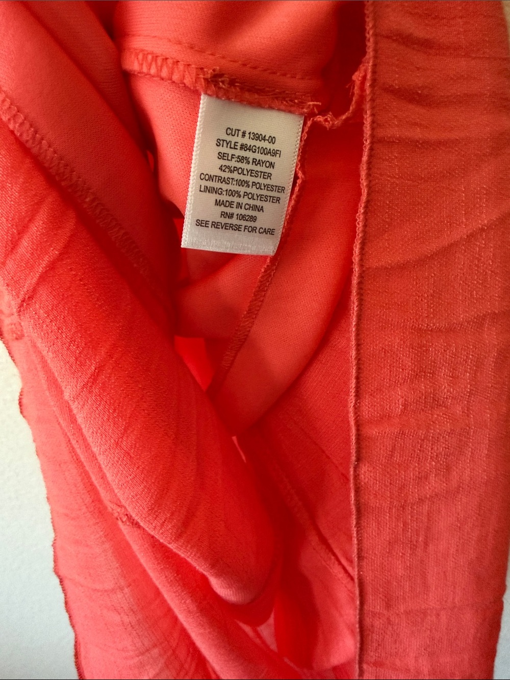 Coral Layered Ruffle Maxi Dress - Women's Summer Dress - Picture 5 of 10